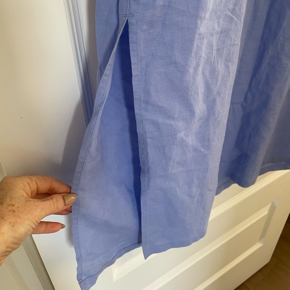 J Crew Long beach tunic with rickrack trim, periwinkle blue with red trim, xs - Picture 4 of 7